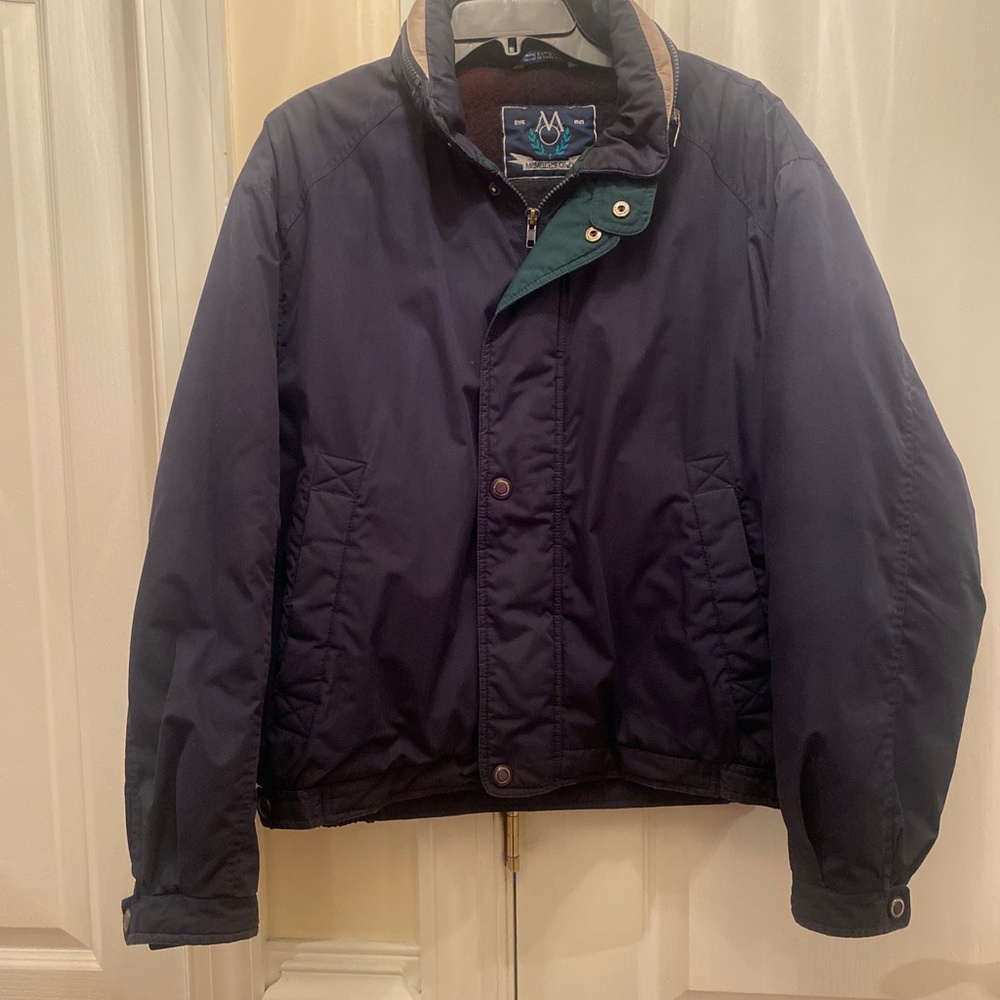 MEMBERS ONLY Vintage Y2K Navy Green Quilted Bomber Jacket L Large lcsr $135